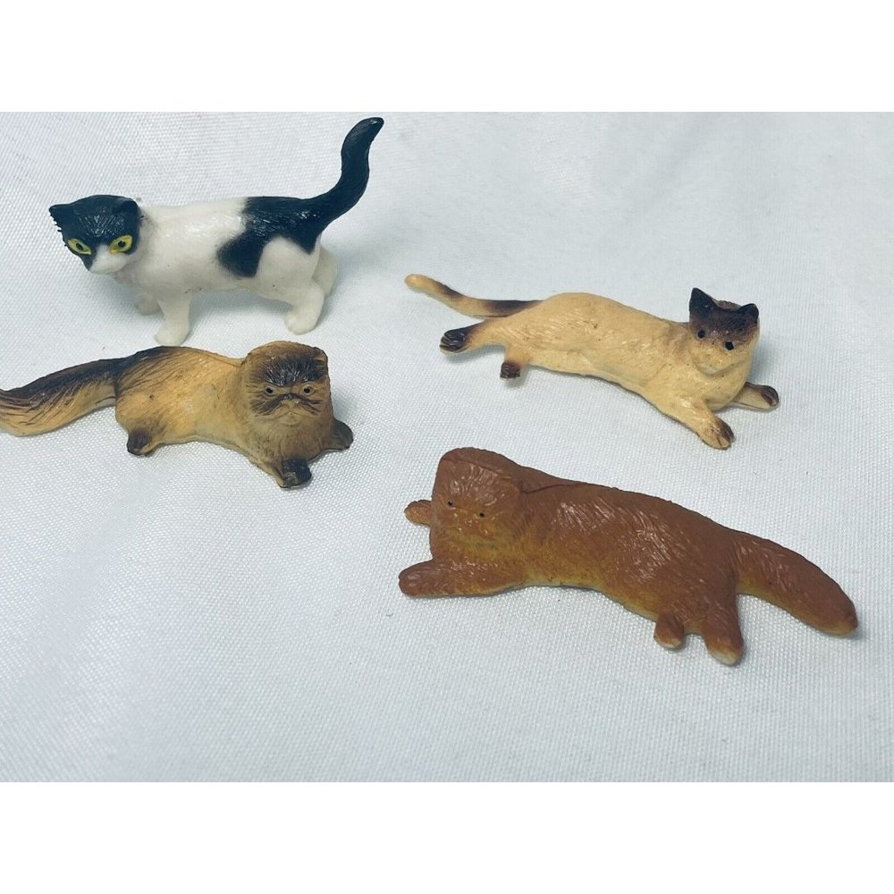 Cat Figurines Pencil Toppers Rubber Cute Lot Toy 4 Vintage